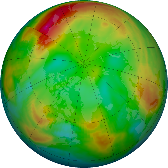 Arctic ozone map for 14 January 1979